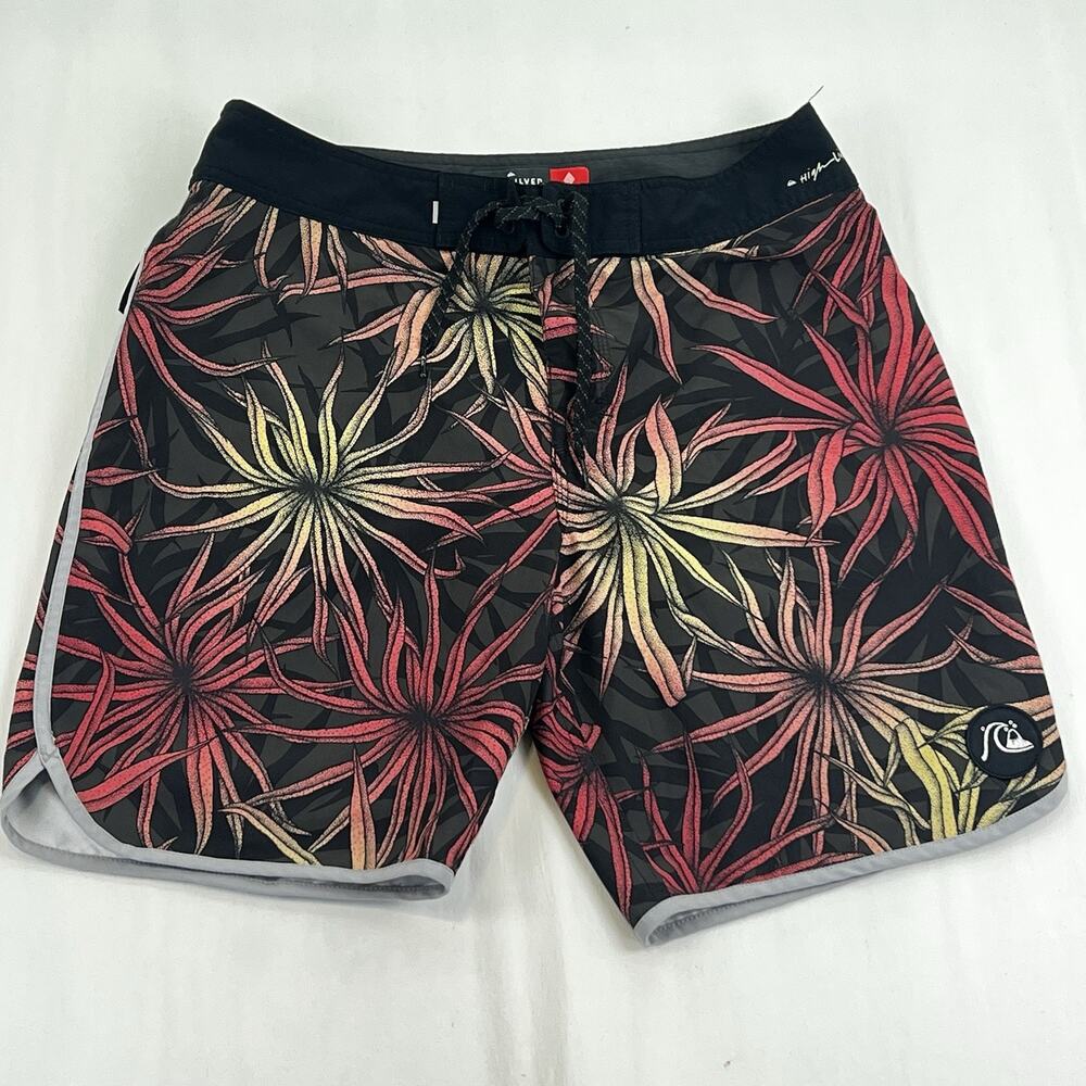 Quiksilver Highline Board Shorts Men’s 32 Floral Surf Swim Trunks Stretch